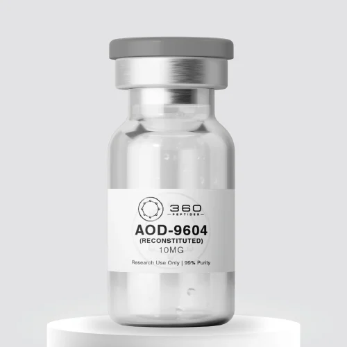 AOD-9604 (Reconstituted) 10mg research peptide vial – 360 Peptides